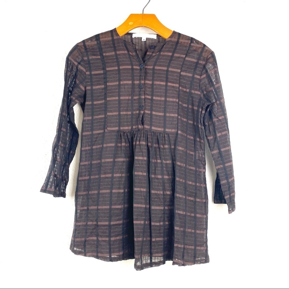 ERICA TANOV Brown Patterned Blouse size 0
